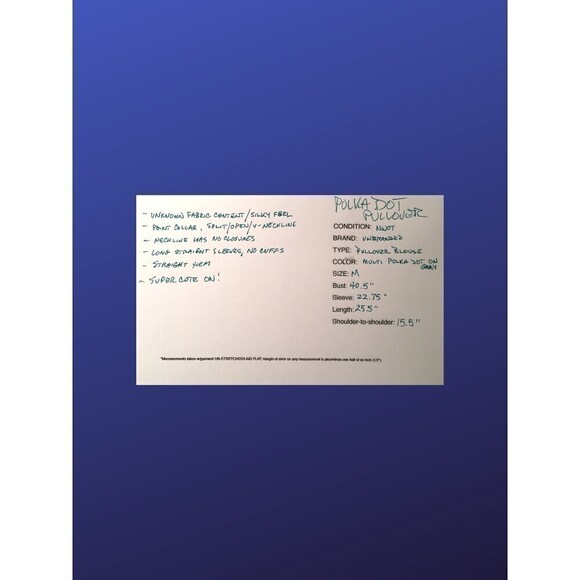 UNBRANDED Pullover Long Sleeve Blouse, GRAY/MULTI POLKA DOT, Size M, NWOT - Picture 8 of 8